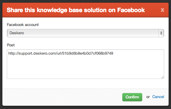 Knowledge base share on Facebook