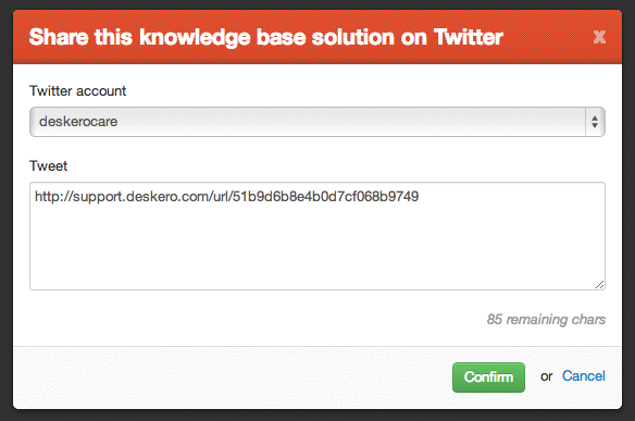 Knowledge base share on Twitter