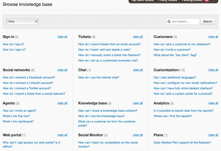 Knowledge base browse