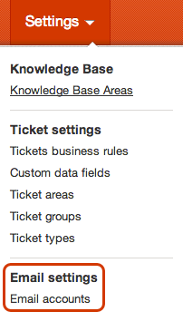 Email accounts settings