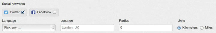 Twitter geolocalization options